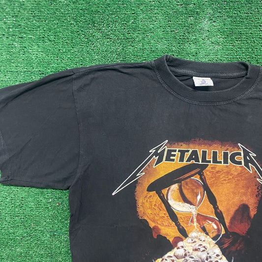 Vintage Y2K Metallica Skull Hourglass Metal Rock Band Tee