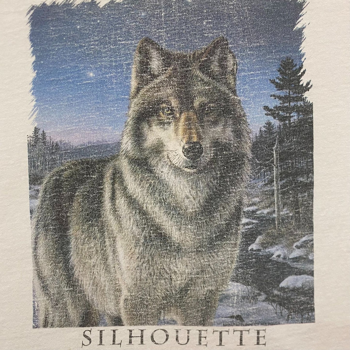 Vintage 90s Wolf Nature Art Single Stitch Animals T-Shirt