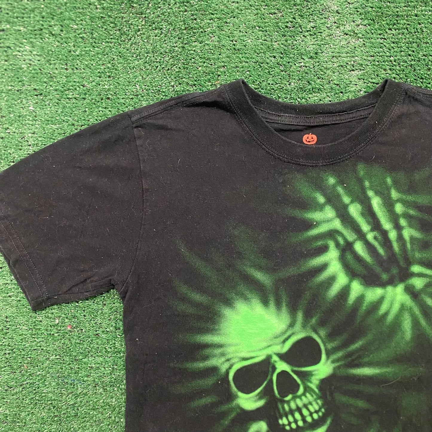 Vintage Y2K Glowing Skull Emo Essential Cyber Goth Punk Tee