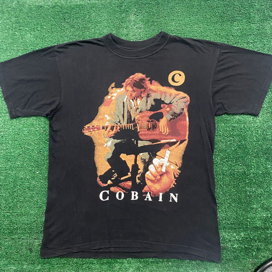 Vintage 90s Nirvana Kurt Cobain Punk Grunge Rock Band Tee
