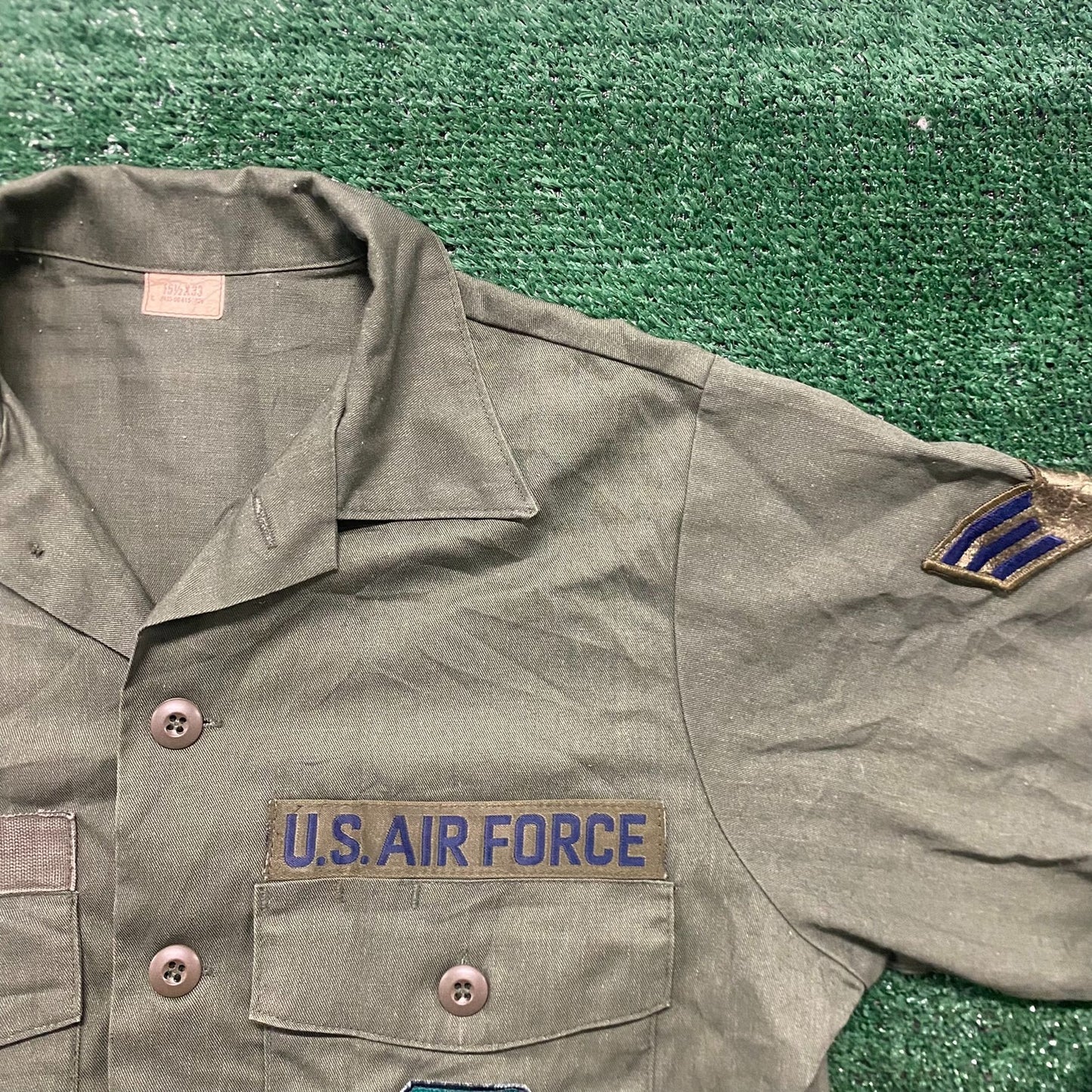 Vintage 90s US Air Force USAF Military Uniform Field Shirt