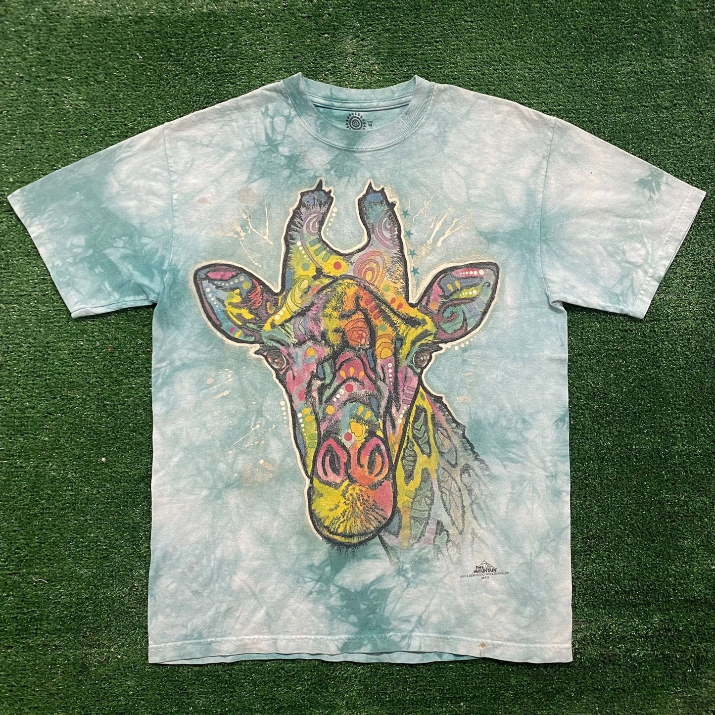 Vintage Y2K Giraffe Nature Art Essential Tie Dye Animal Tee