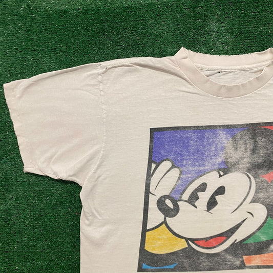 Vintage 90s Mickey Mouse Pop Art Single Stitch Essential Tee