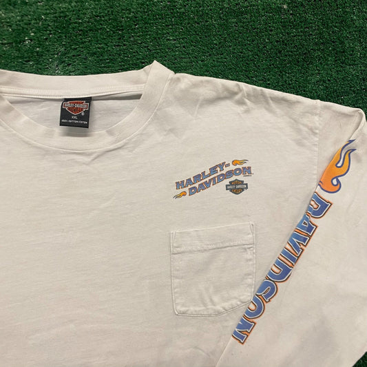 Vintage Y2K Harley Davidson Flame Essential Baggy Biker Tee