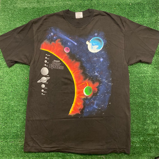 Solar System Planets Vintage 90s Astronomy Space T-Shirt