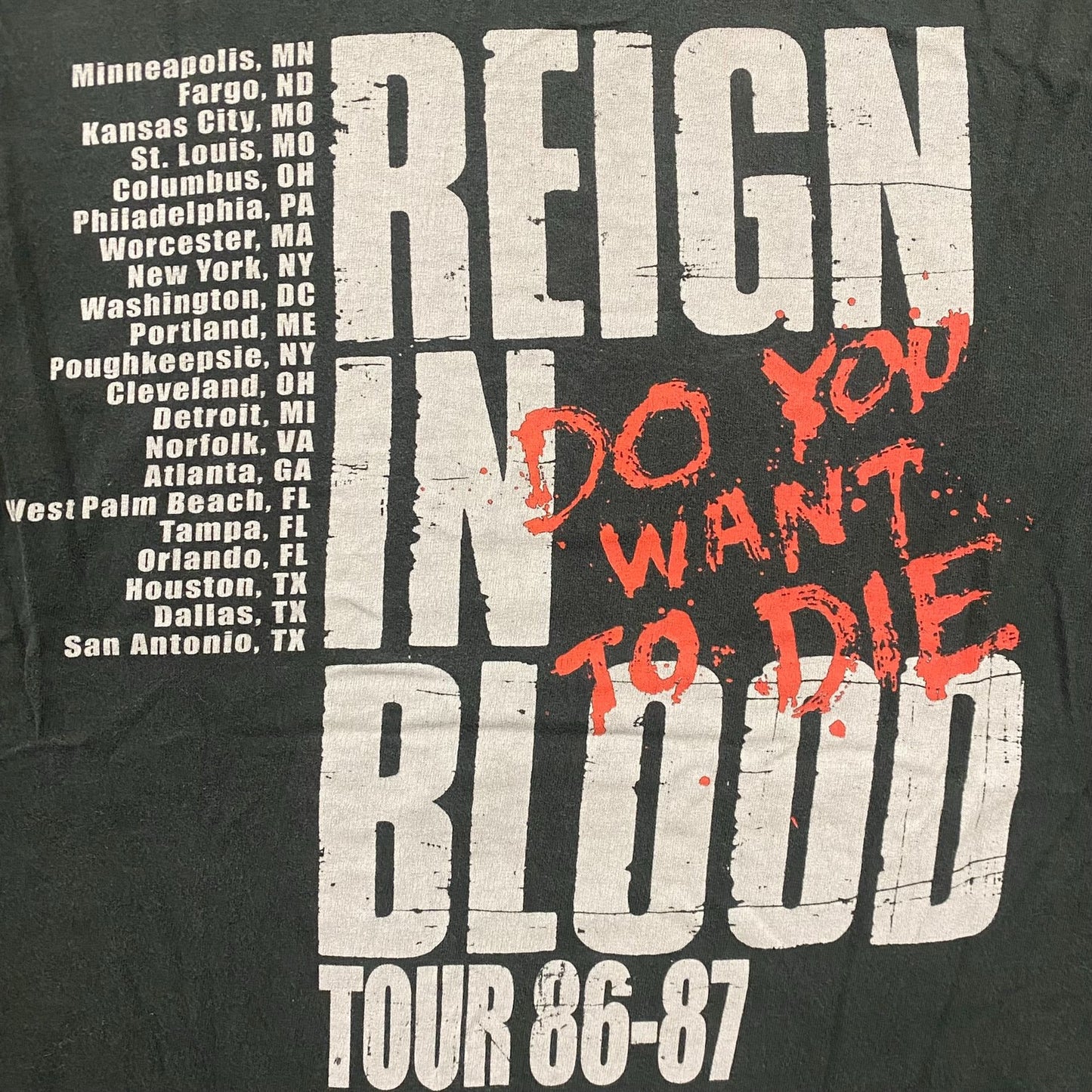 Vintage Y2K Slayer Metal Band Shirt Reign in Blood Tour Tee