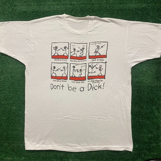 Vintage 90s Fencing Humor Shirt Single Stitch Funny Comic Tee