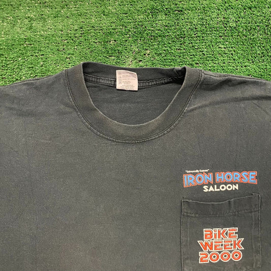 Iron Horse Saloon Tron Vintage Punk Cyber Biker T-Shirt