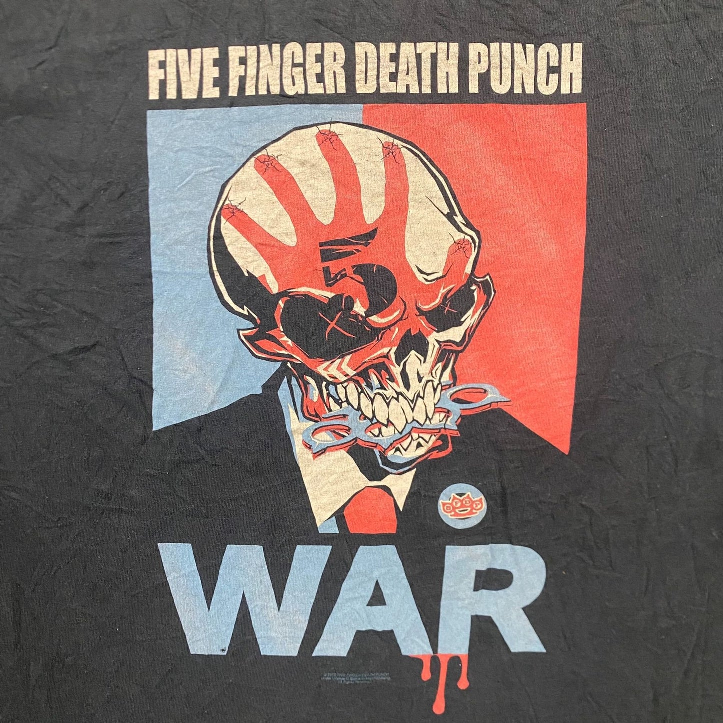 Vintage Y2K Five Finger Death Punch War Skull Metal Band Tee