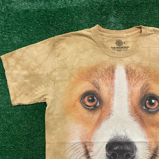Vintage Y2K Essential The Mountain Corgi Dog Face T-Shirt