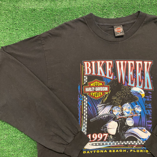 Vintage 90s Essential Harley Daytona Bike Week T-Shirt