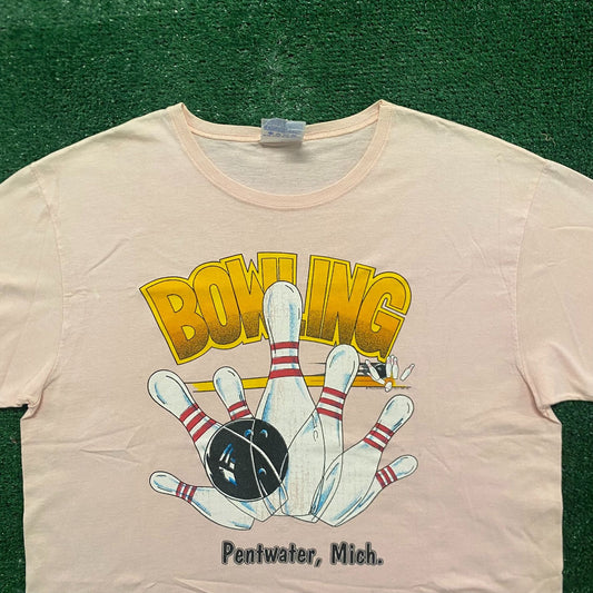 Bowling Michigan Vintage 90s Single Stitch T-Shirt