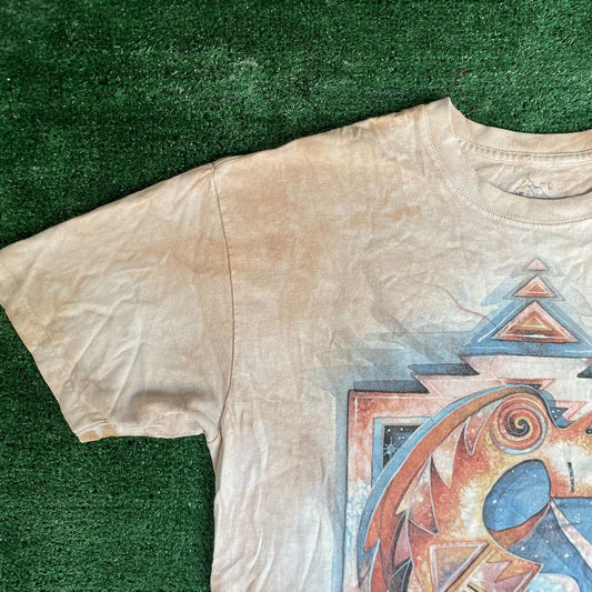 Vintage Y2K Western Kokopelli Shirt Tie Dye Native Art Tee