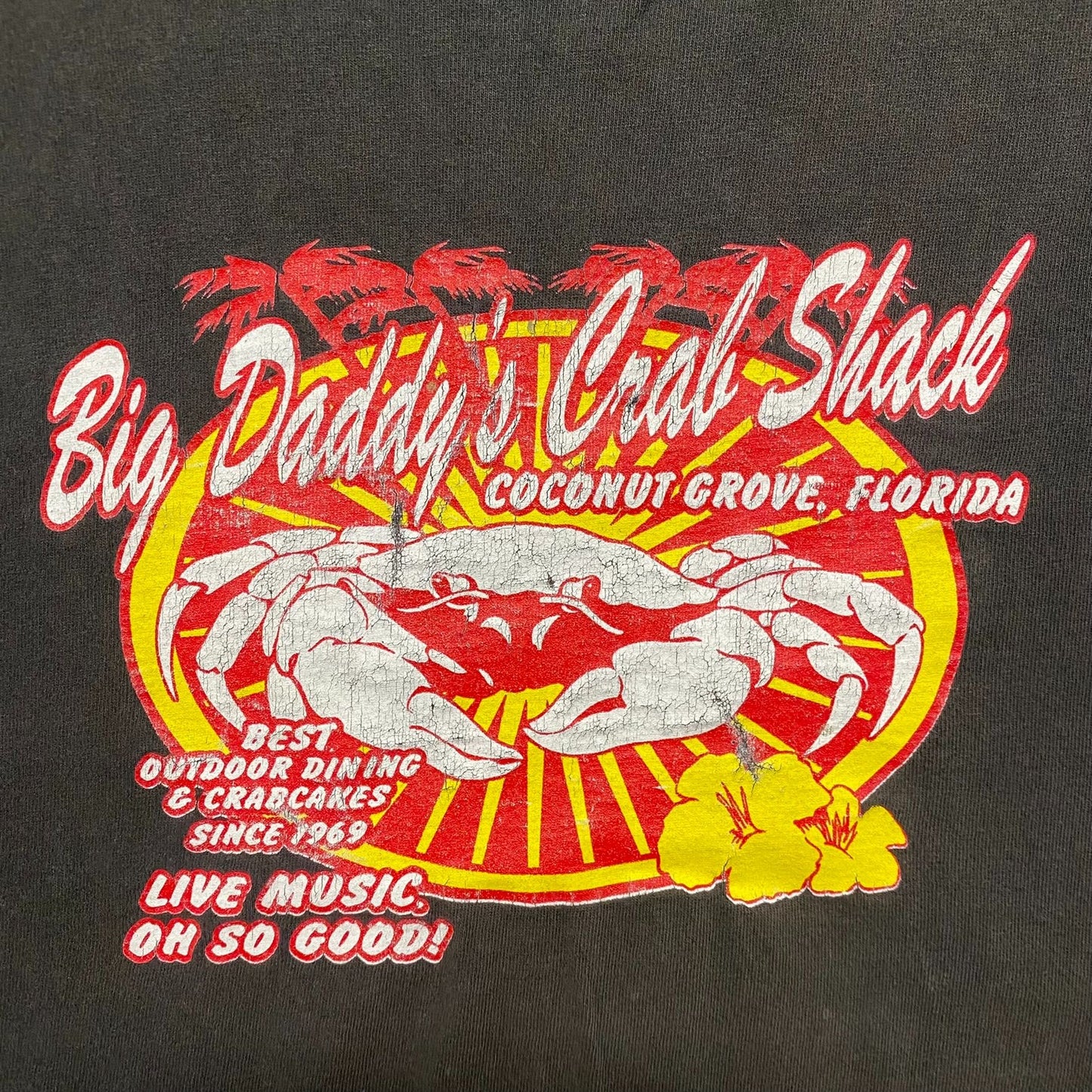 Vintage 90s Big Daddy's Crab Shack Tourist Sun Faded Tee