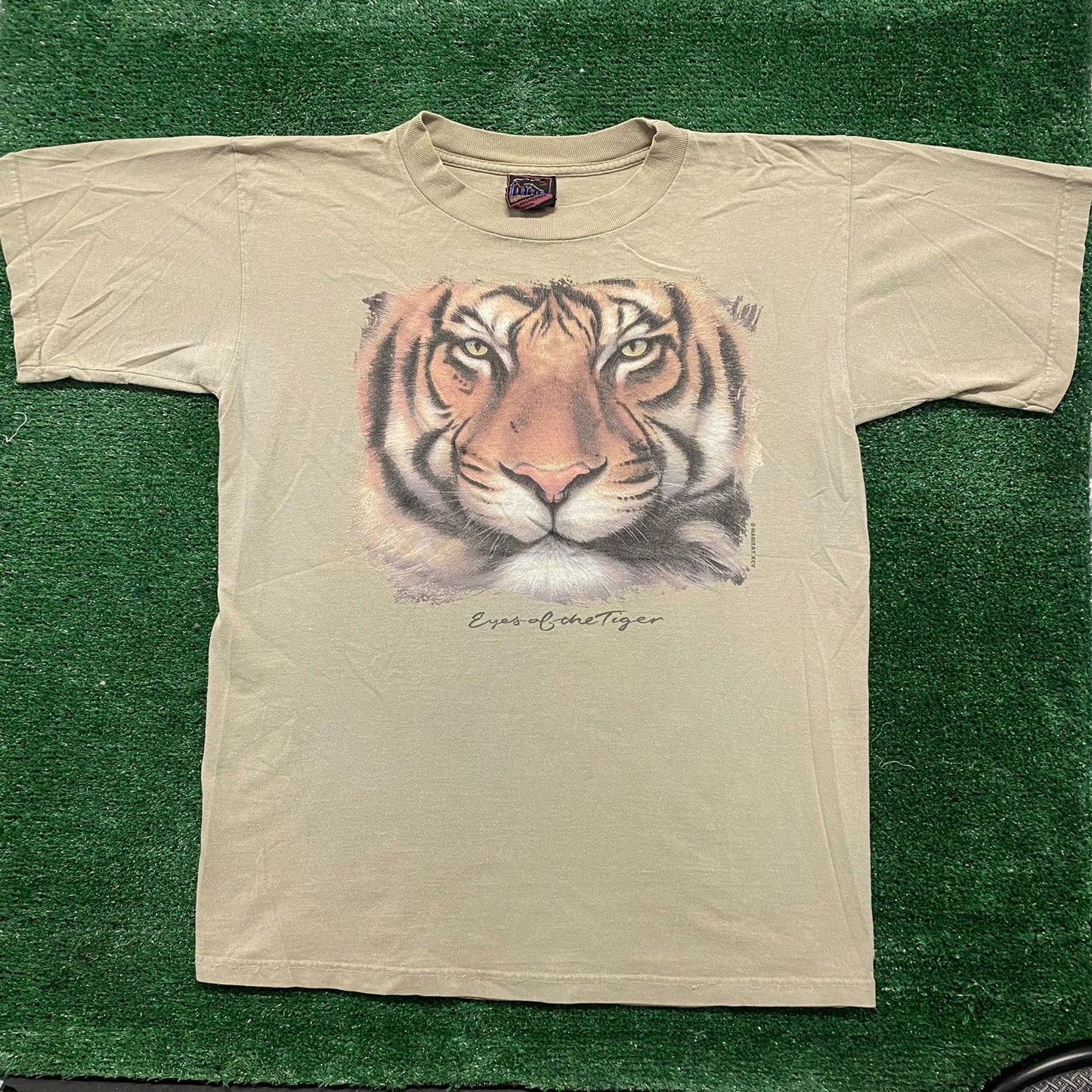 Vintage 90s Tiger Nature Shirt Tonal Animal Artwork Tee