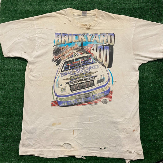 Vintage 90s Thrashed Essential NASCAR Single Stitch T-Shirt