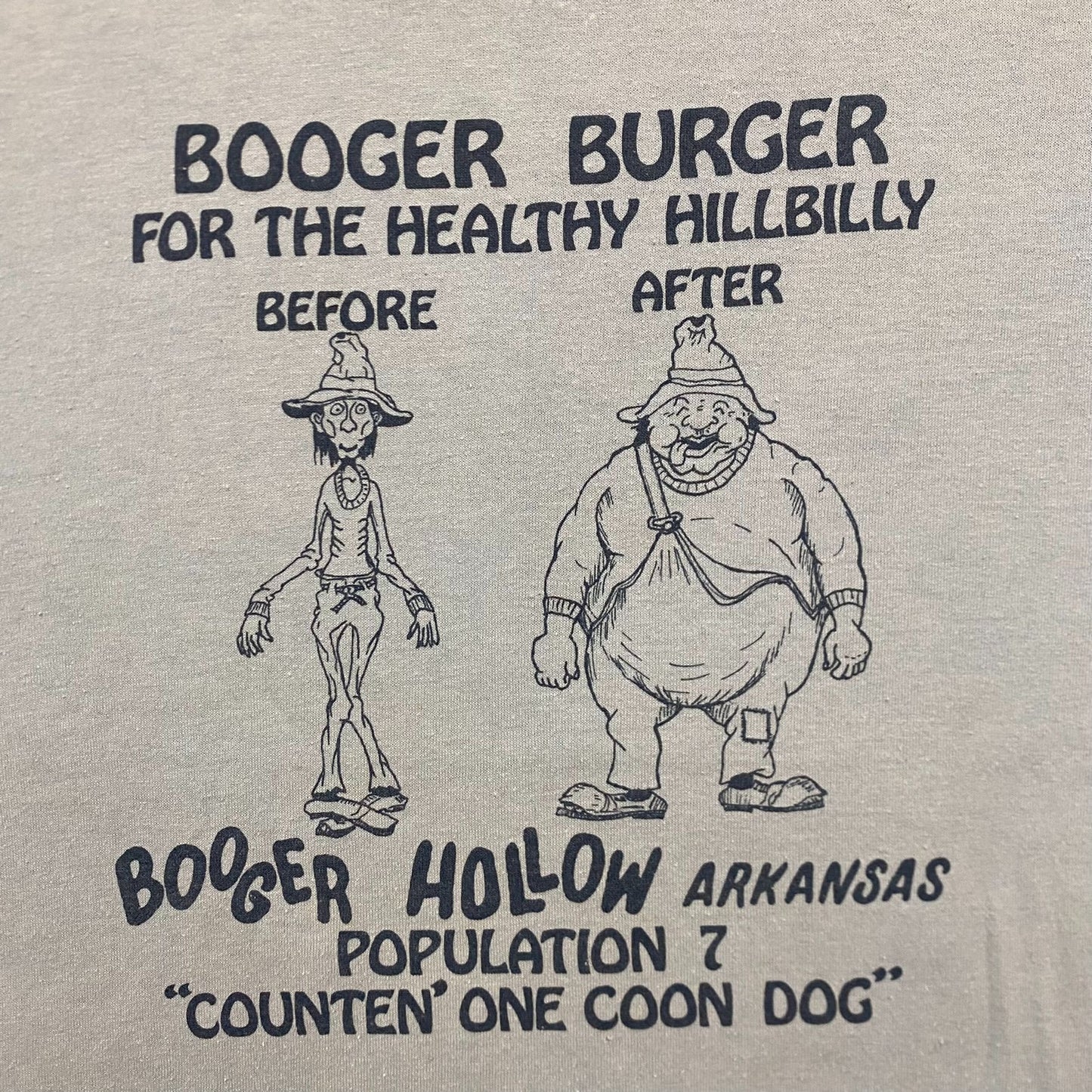 Vintage 80s Hillbilly Burger Shirt Single Stitch Humor Tee