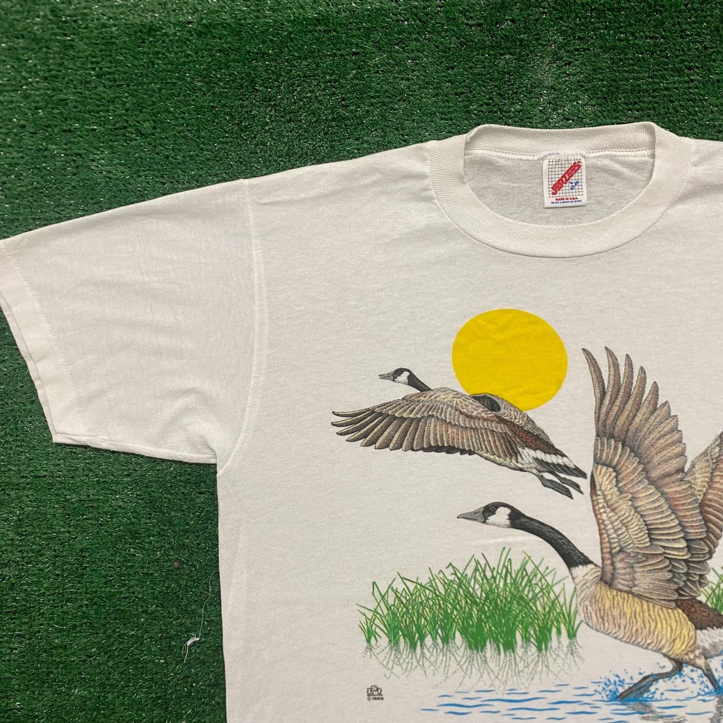 Vintage 80s Nature Art Landscape Essential Single Stitch Tee