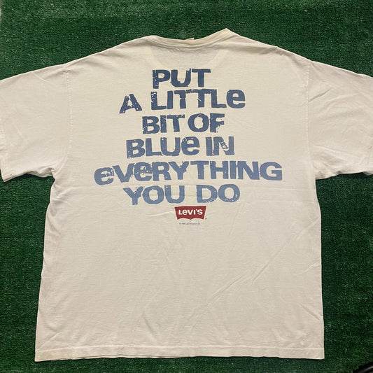 Vintage 90s Levi's Quote Slogan Baggy Single Stitch Tee