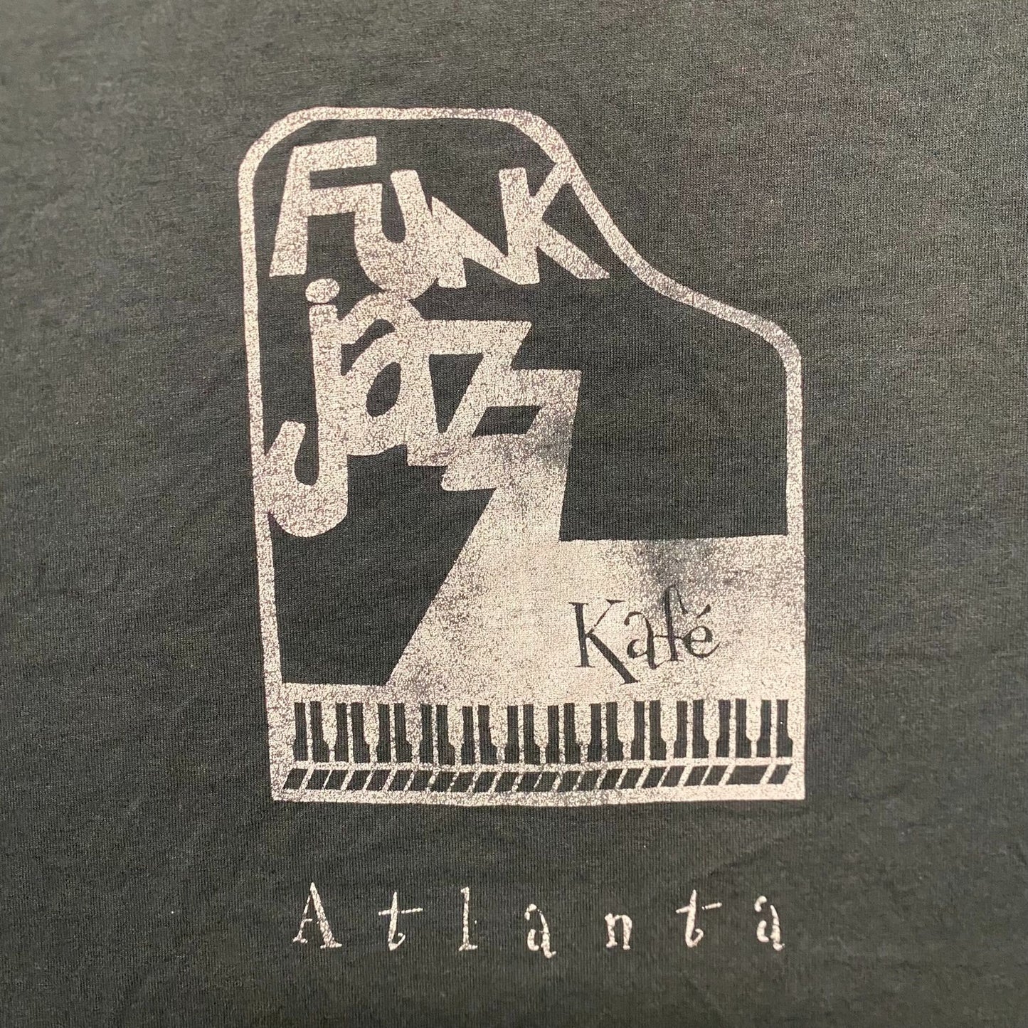 Vintage 90s Atlanta Jazz Thrashed Sun Faded Punk Black Tank