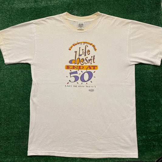 Vintage 90s Hallmark Old Age Funny Humor Quote T-Shirt