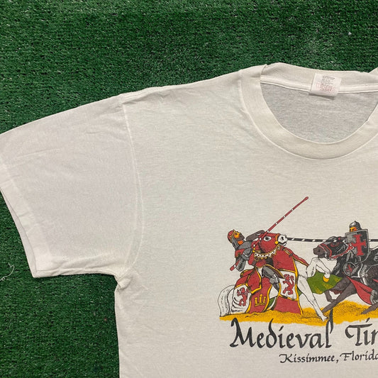 Vintage 80s Medieval Times Knight Shirt Single Stitch Art Tee