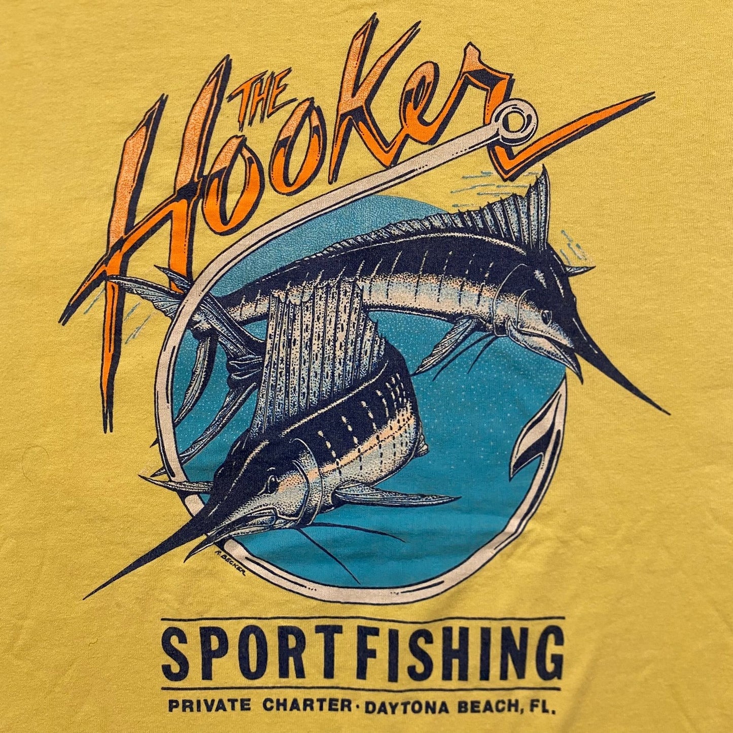 Vintage 90s Hooker Fishing Daytona Single Stitch Nature Tee