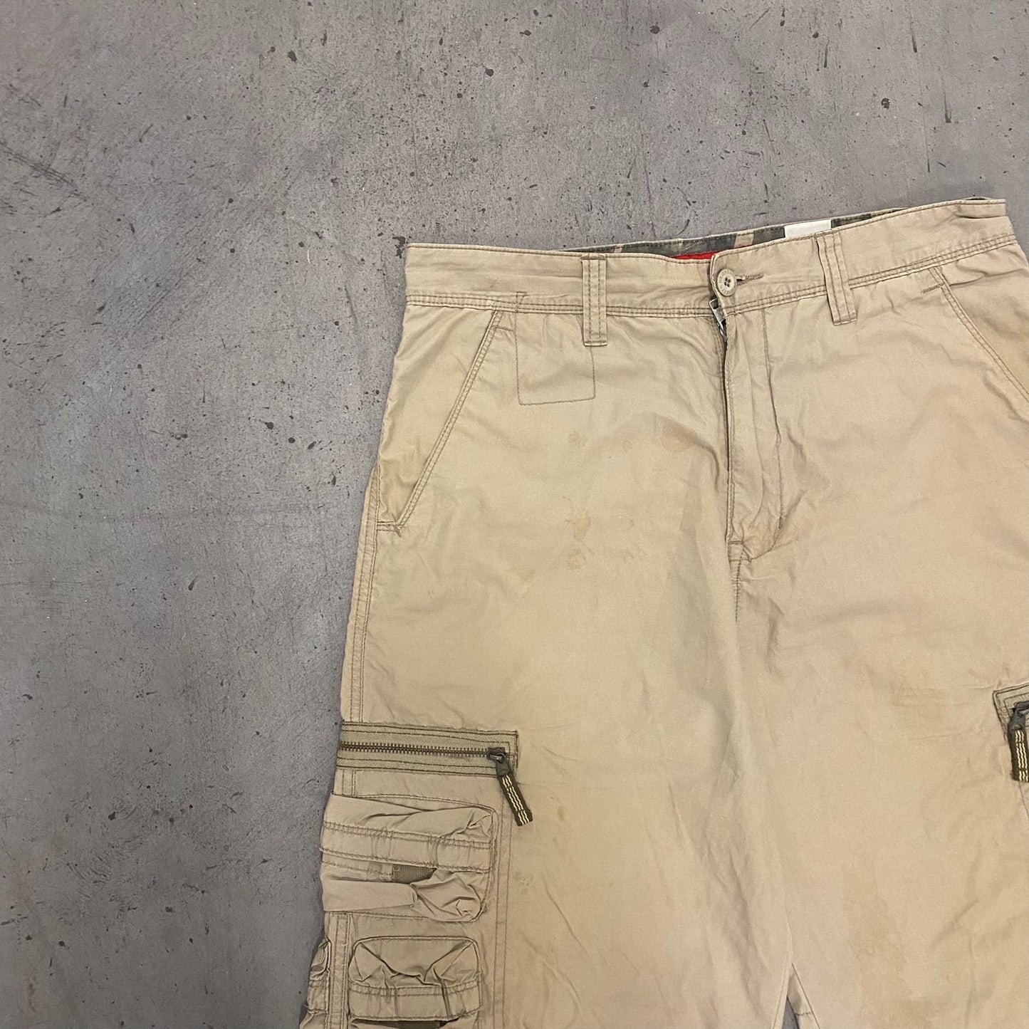 Vintage Y2K Khaki Cargo Pants Utility Tonal Drill Bottoms