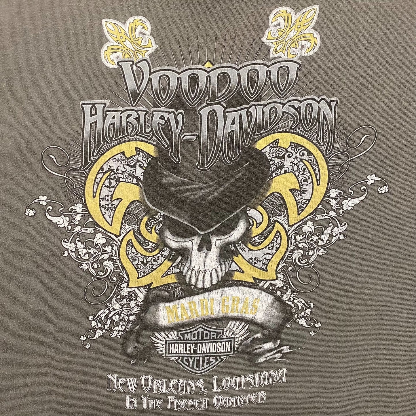Vintage Y2K Harley Voodoo Skull Essential Punk Biker Tee