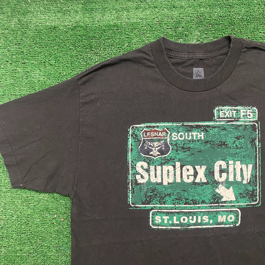 Vintage WWE Wrestling Brock Lesnar Suplex City Grunge Tee