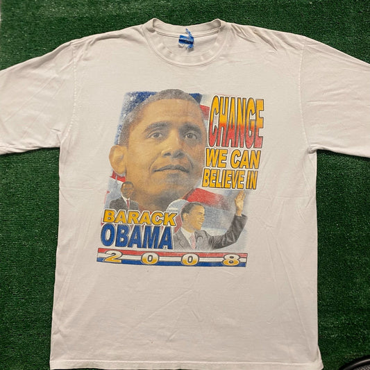 Vintage Y2K Barack Obama Change Essential Campaign Tee