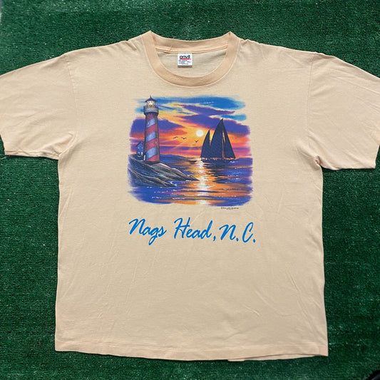 Vintage 80s Nags Head Shirt Single Stitch Beach Tourist Tee