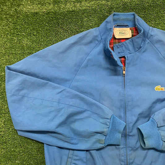 Vintage 80s Lacoste Plaid Lined Essential Harrington Jacket