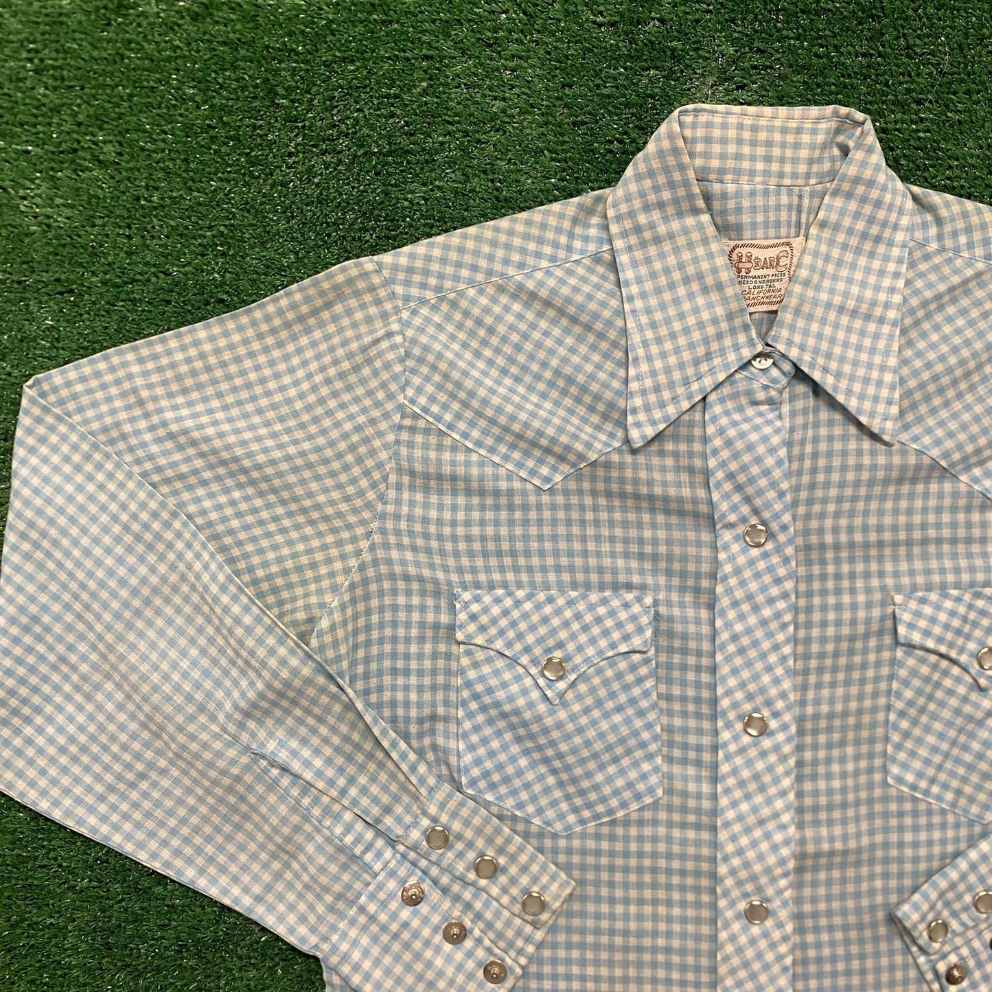 Vintage 70s Essential Pearl Snap Ranch Western Cowboy Shirt