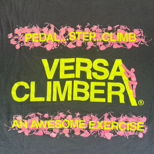 Vintage 90s VersaClimber T-Shirt Neon Workout Gym Exercise Single Stitch Black M