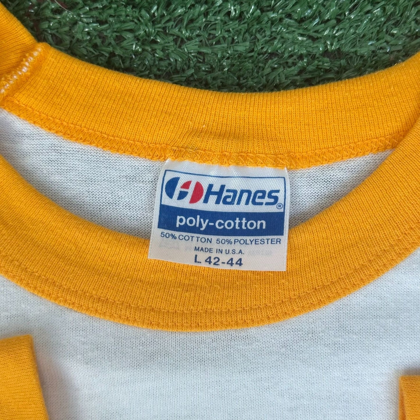 Vintage 80s Champlain Valley Hot Rods Raglan T-Shirt Single Stitch 3/4 Sleeve L