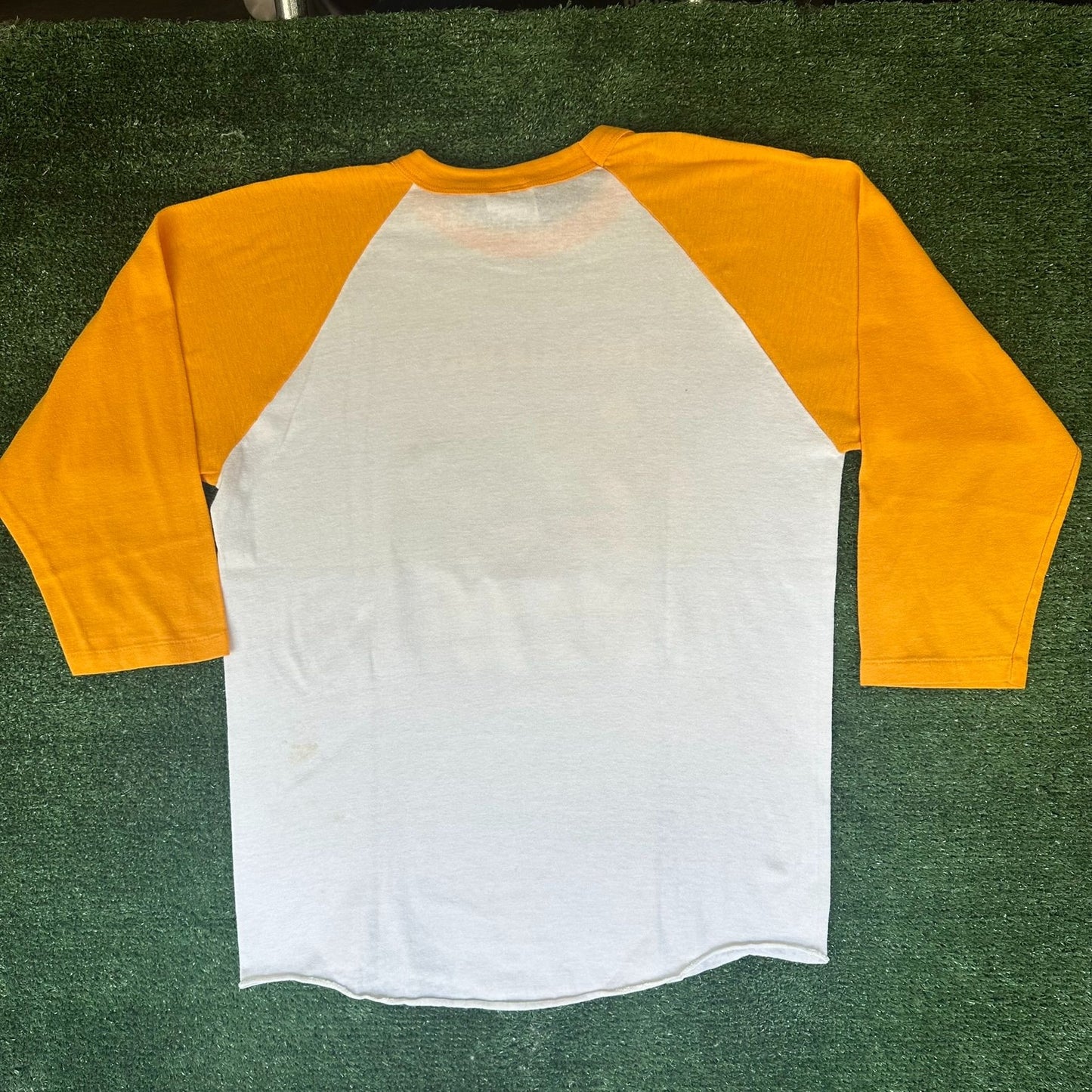Vintage 80s Champlain Valley Hot Rods Raglan T-Shirt Single Stitch 3/4 Sleeve L