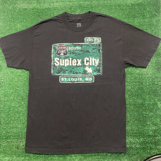 Vintage WWE Wrestling Brock Lesnar Suplex City Grunge Tee