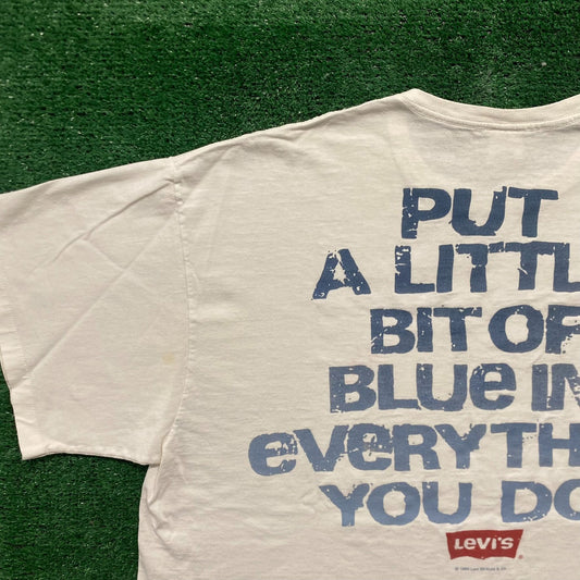 Vintage 90s Levi's Quote Shirt Single Stitch USA Red Tab Tee