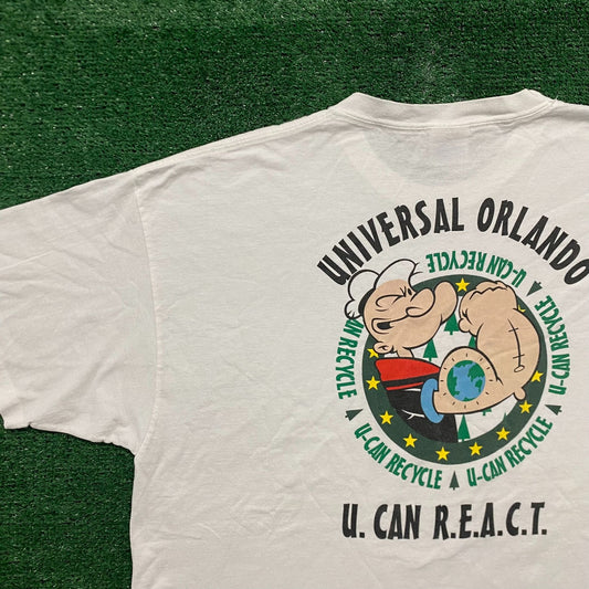 Vintage 90s Popeye Orlando Recycle Baggy Essential Tee