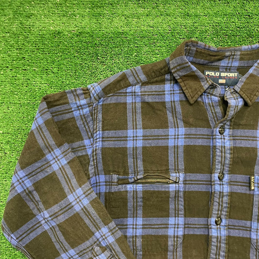 Vintage Y2K Polo Ralph Lauren Plaid Flannel Shirt Jacket