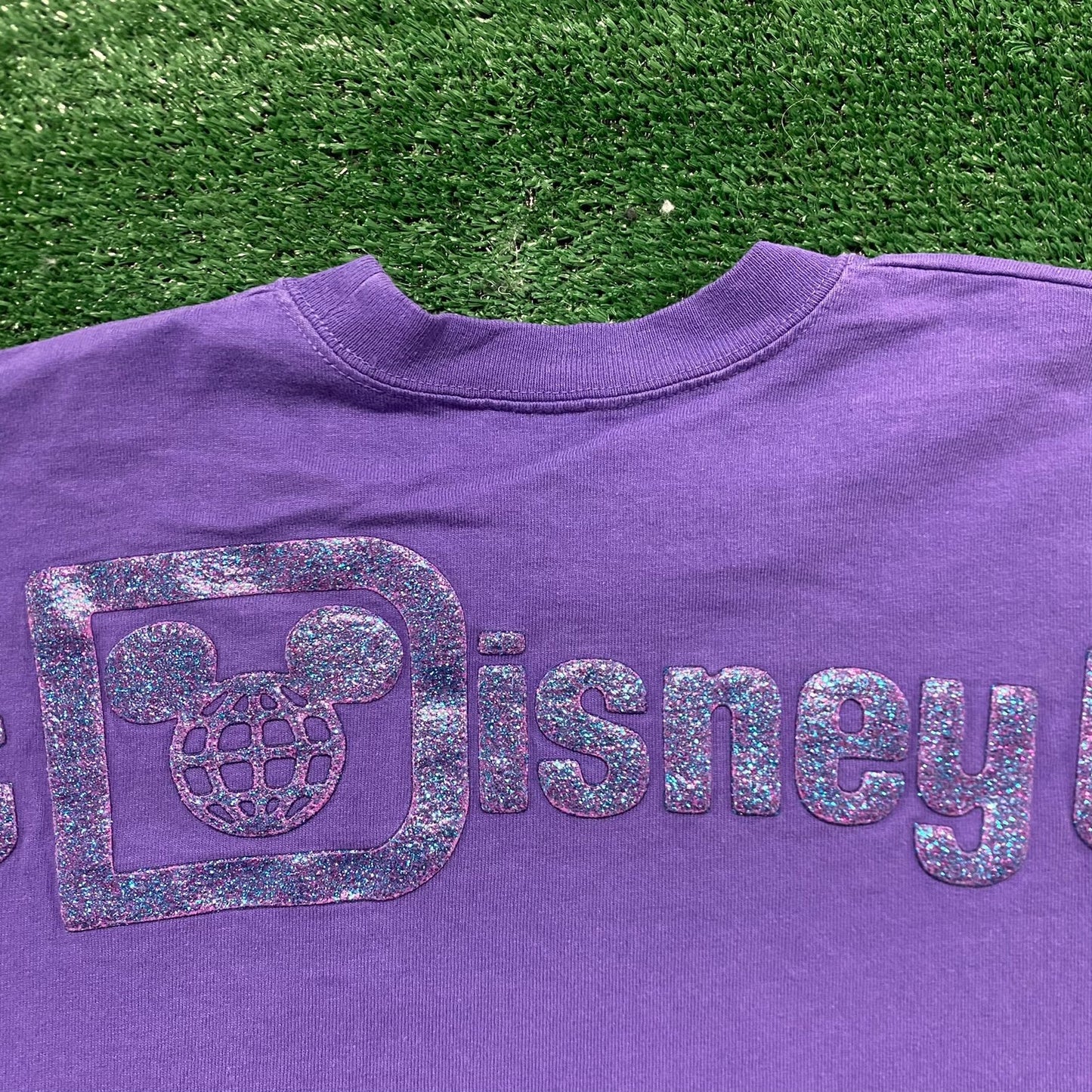 Vintage Y2K Walt Disney World Spirit Jersey Purple Glitter