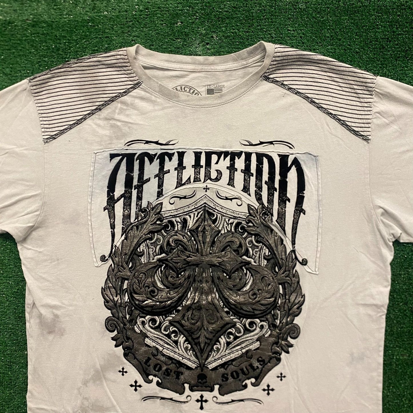 Affliction Fleur Cross Vintage Gothic Punk T-Shirt