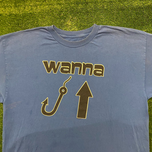 Wanna Hook Up Vintage Sex Fishing Humor T-Shirt