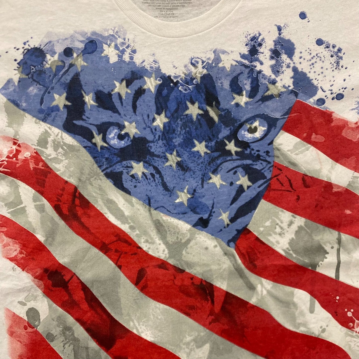Liquid Blue American Flag Tiger Patriotic T-Shirt
