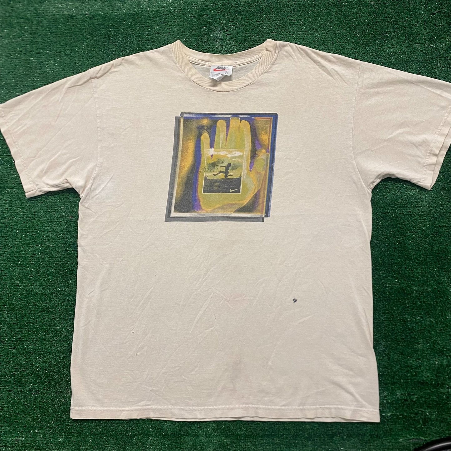 Vintage 90s Essential Cyber Nike Painting Art T-Shirt