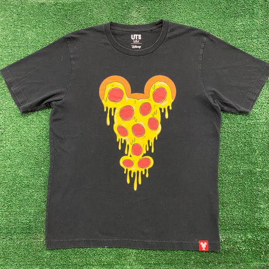 Uniqlo Disney Mickey Mouse Pizza Vintage Food T-Shirt