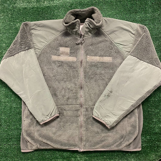 Vintage 90s Essential Olive Green Full Zip Fleece Jacket