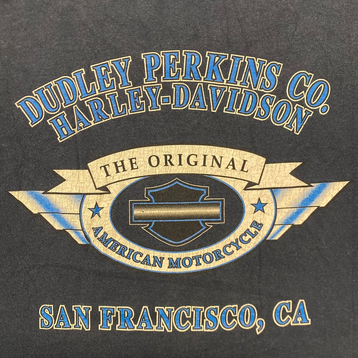 Vintage Y2K Harley Davidson Dudley Perkins Wings Logo Tee