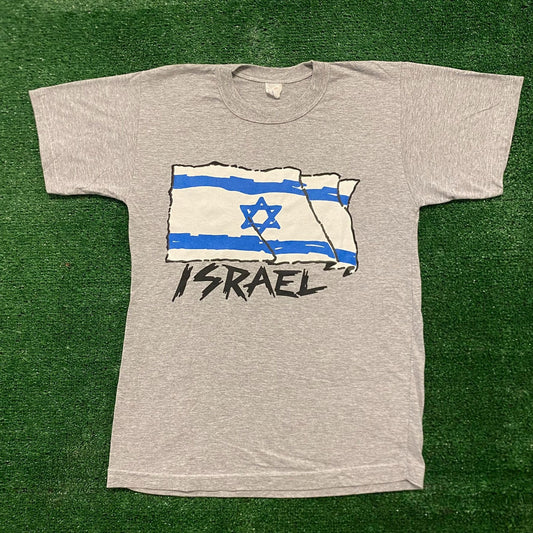 Vintage Y2K Essential Israel Flag Tourist T-Shirt